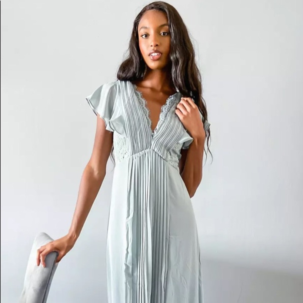 Green lily bridesmaid dress